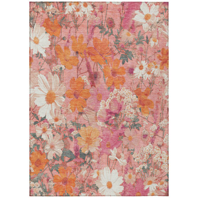 Tapis intérieur / extérieur rose Beshira 