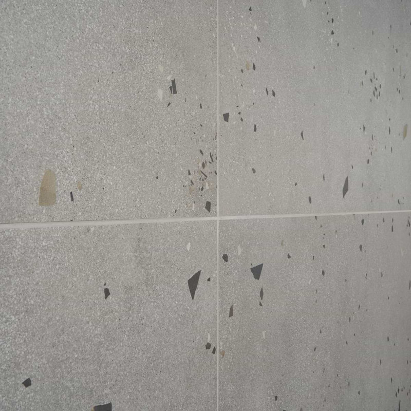 Kobe Cement 24X48 Terrazzo Look Matte Porcelain Tile, Smoke Gray