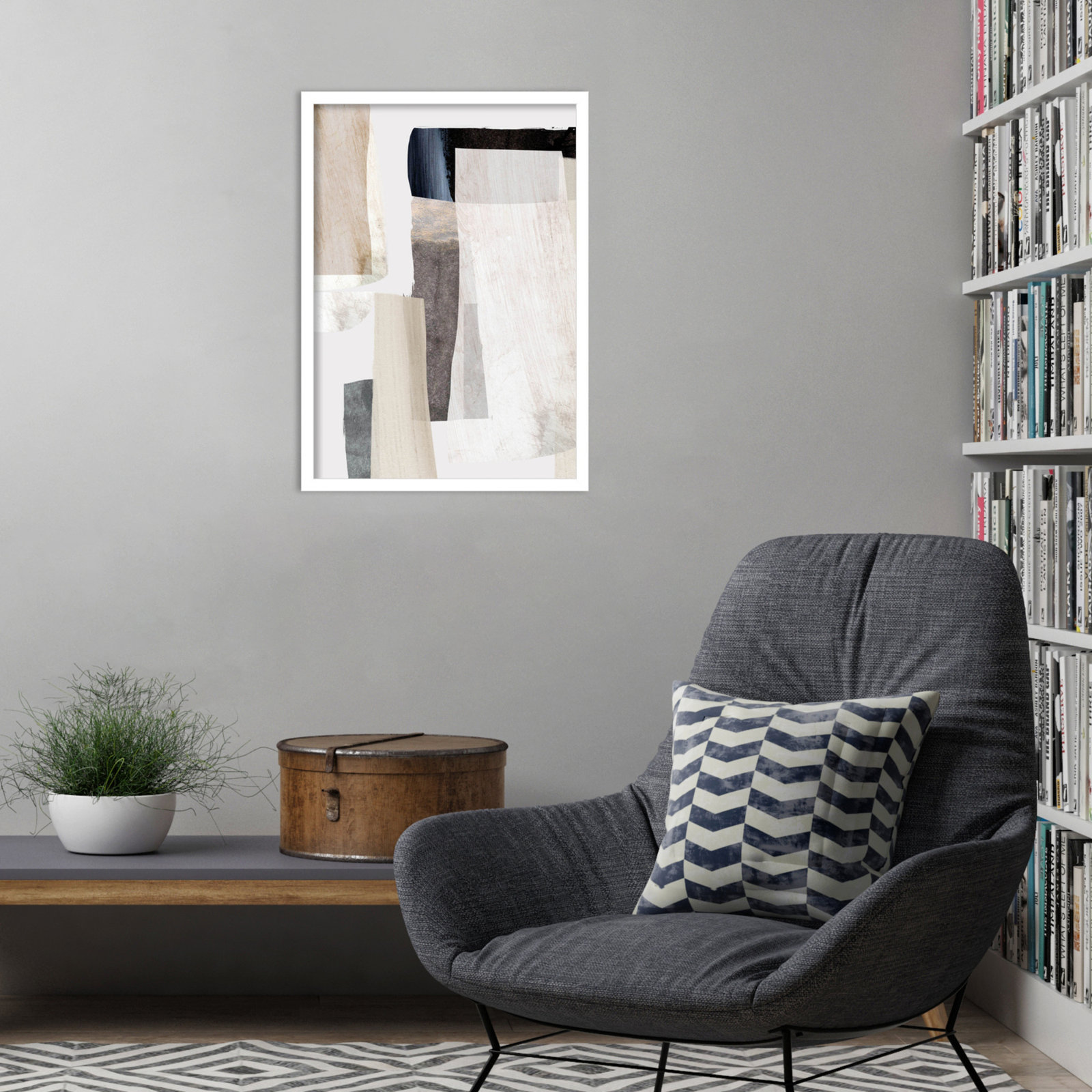 White, 25" H x 18" W