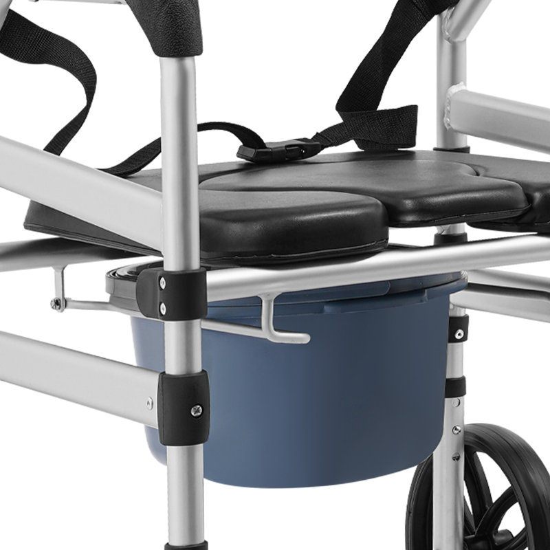 Lockable Rolling Shower Chair With Commode(U-Shape Seat)