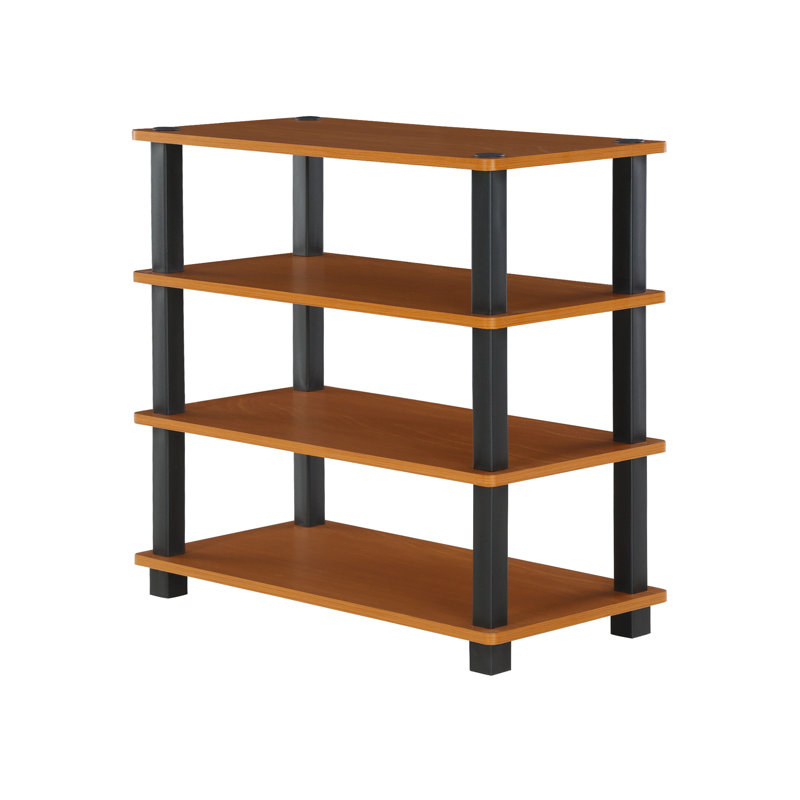 12 Pair Stackable Shoe Rack, Amber Pine/Black, 59.9cm W x 39.1cm H x 29.5cm