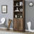 Brown Bookcase With 1 Door And 3 Open Shelves For Living Room Arrangement 17.45 In. Wide In Finish