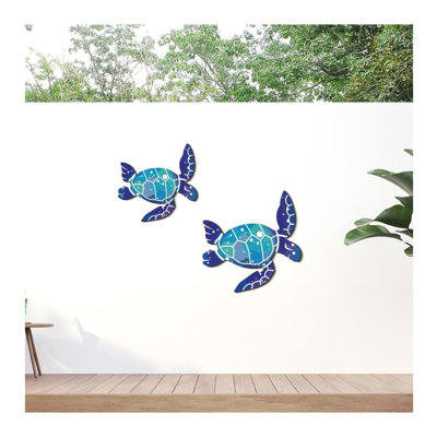 Light Blue Sea Turtle Wall Decor Set