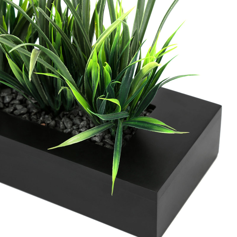 9.05'' Faux Grass in Manufactured Wood Planter