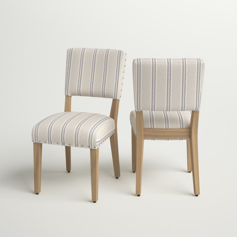 Chaise rembourrée Fyllen, Blanc / bleu