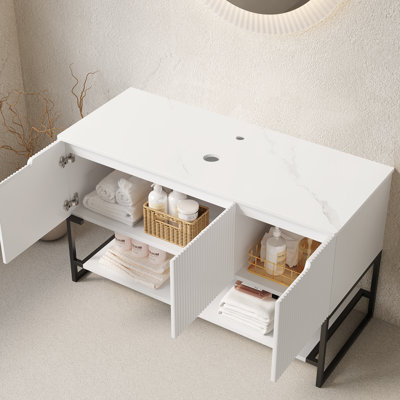 Coiffeuse Luxstone avec comptoir en pierre frittée