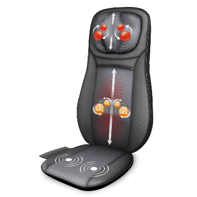 Inbox Zero Shiatsu Massage du cou et du dos, massage du dos complet avec chaleur; Masseur roulant, siège de massage à hauteur réglable avec modes de gel; SL-233G