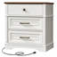 Grande table de chevet de 29,5 po avec station de charge et grande table de chevet avec 3 tiroirs pour le salon de la chambre à coucher Mikels-359363747
