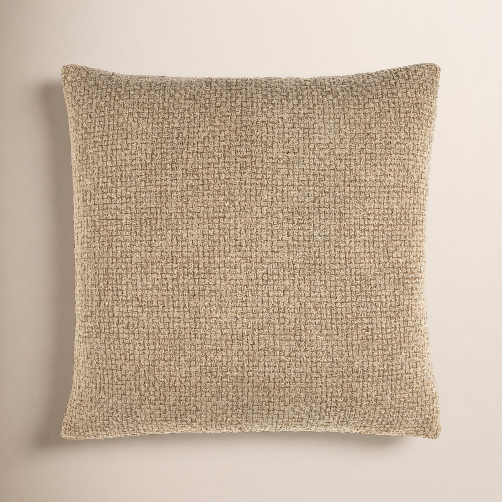 Clovis Cotton Throw Pillow, Wheat, 18" x 18", Down Fill