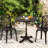 27” Round Cast Aluminum Patio Bistro Table with Hollow Top Cross Base for Backyard