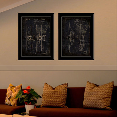 "Airplane Patent I & II" 2-Piece Vignette by Cloverfield & Co