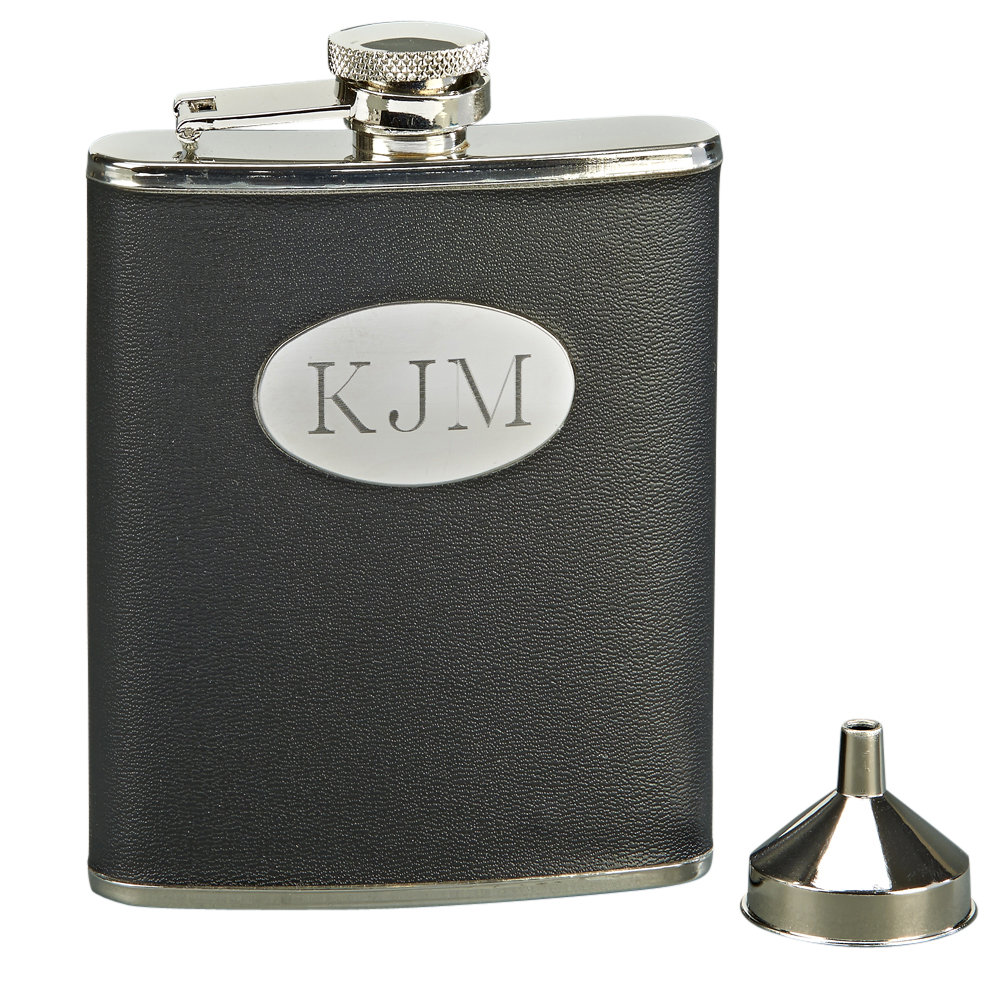 6 Oz. Stainless Steel Flask with Engraving Plate Creative Gifts International