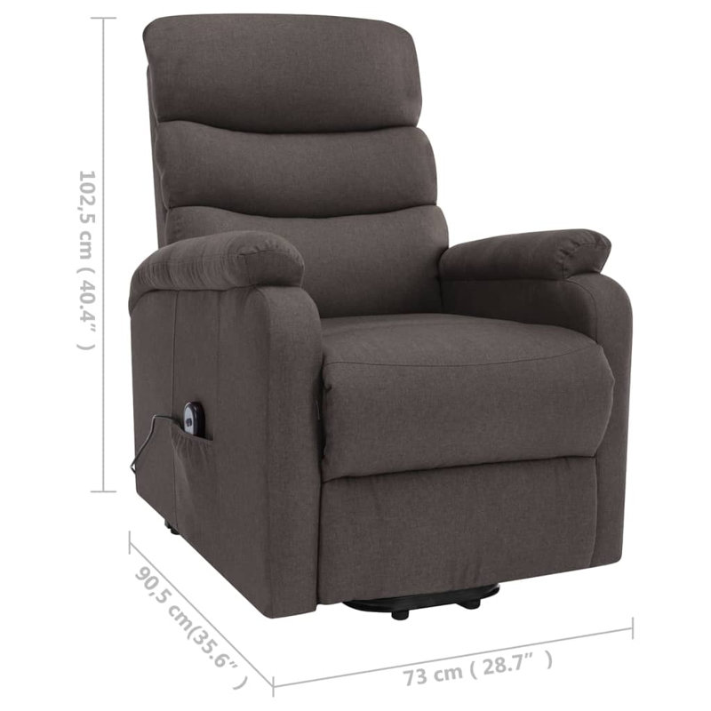 Power Lift Recliner Electric Lift Chair for Home Theater Cinema Fabric, Taupe Cotton Blend