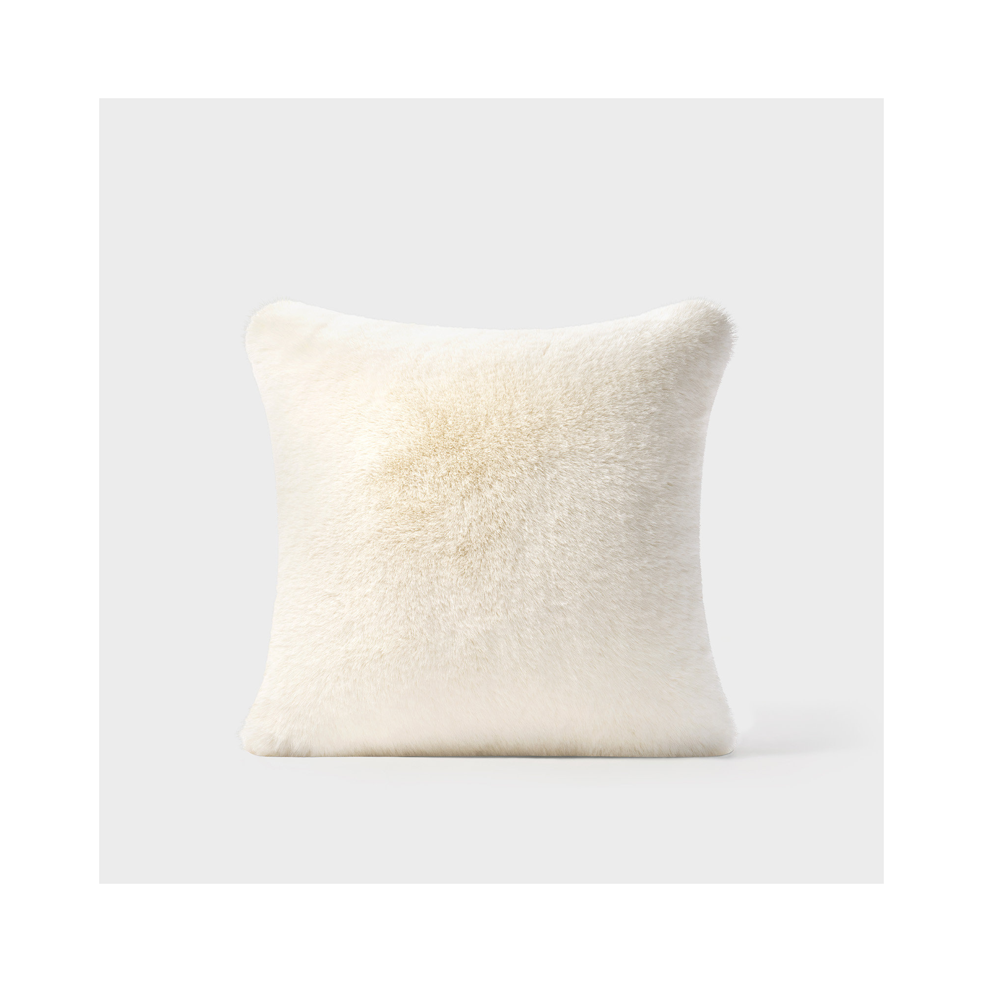 Luxury Soft Faux Chinchilla Fur Throw Pillow Cover 1 Pack, 20”x20”, Arctic White, Square 20"