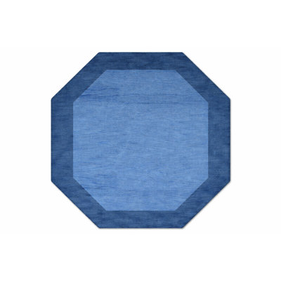 Helena Hand Tufted Wool Eco-Friendly Area Rugs - Octagon, Blue Color, Contemporary Modern Design, High Pile Thick Handmade Anti Skid Area Rugs for Living Room, Bed Room