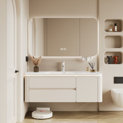 Modern cream style bathroom cabinet