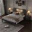 Ensemble de chambre à coucher 3 pièces, lit plateforme double avec table de chevet 2 tiroirs