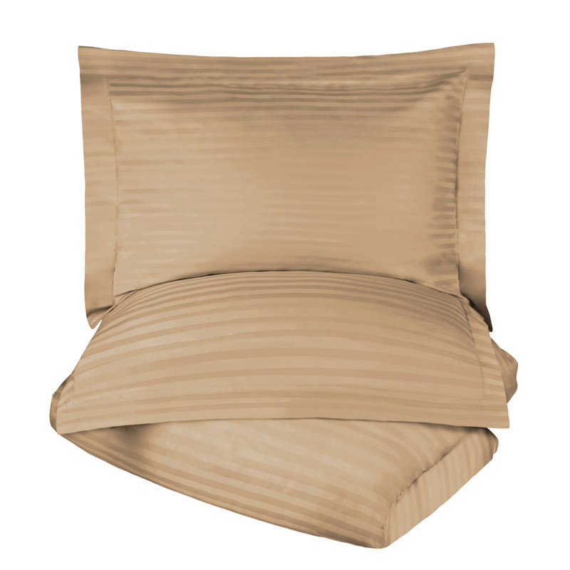 Ensemble de draps en coton à densité de tissage 300 fils Laxi, Housse de couette très grand / très grand califo, Beige