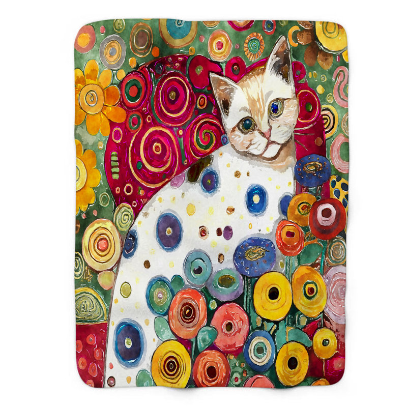 Couverture 1 pièce Kaleidoscope Cat, Lit simple