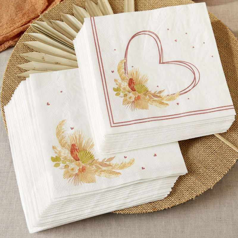 Serviettes jetables en papier Boho