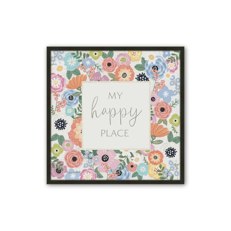 My Happy Place by Annie LaPoint Art Print, L 36 x H 36, Noir, Impression encadrée