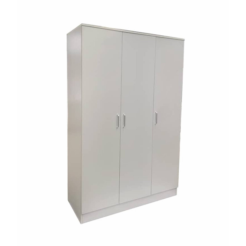 Laaiqah 3 Door Manufactured Wood Wardrobe, White