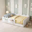 Lit tapissier au sol avec tissu en peluche doux et garde-corps-1068516034-1068516045