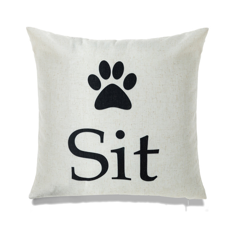 Housse et insert de coussin carré pour chien et maison, Polyester/ Bourre en polyester