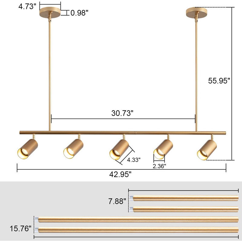 5-Light LED Track Lighting Kit with Adjustable Heads