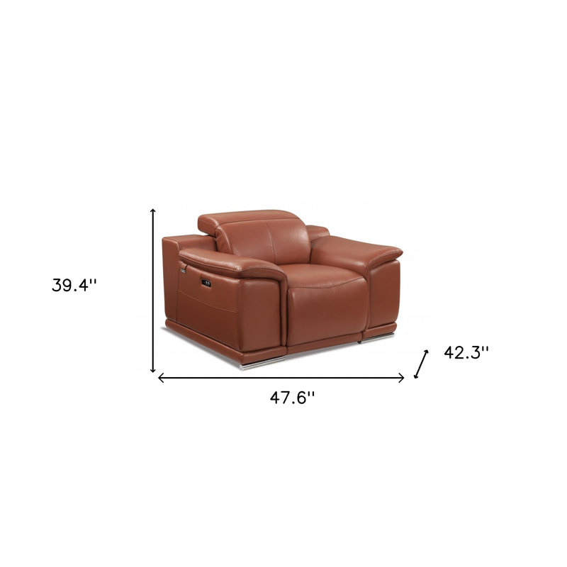 Fauteuil inclinable Mod, Cuir brun clair