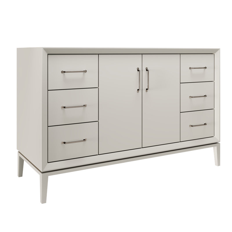 Alexandra Single Extra Wide Bath Vanity, Vintage Taupe, Satin Nickel, 54"