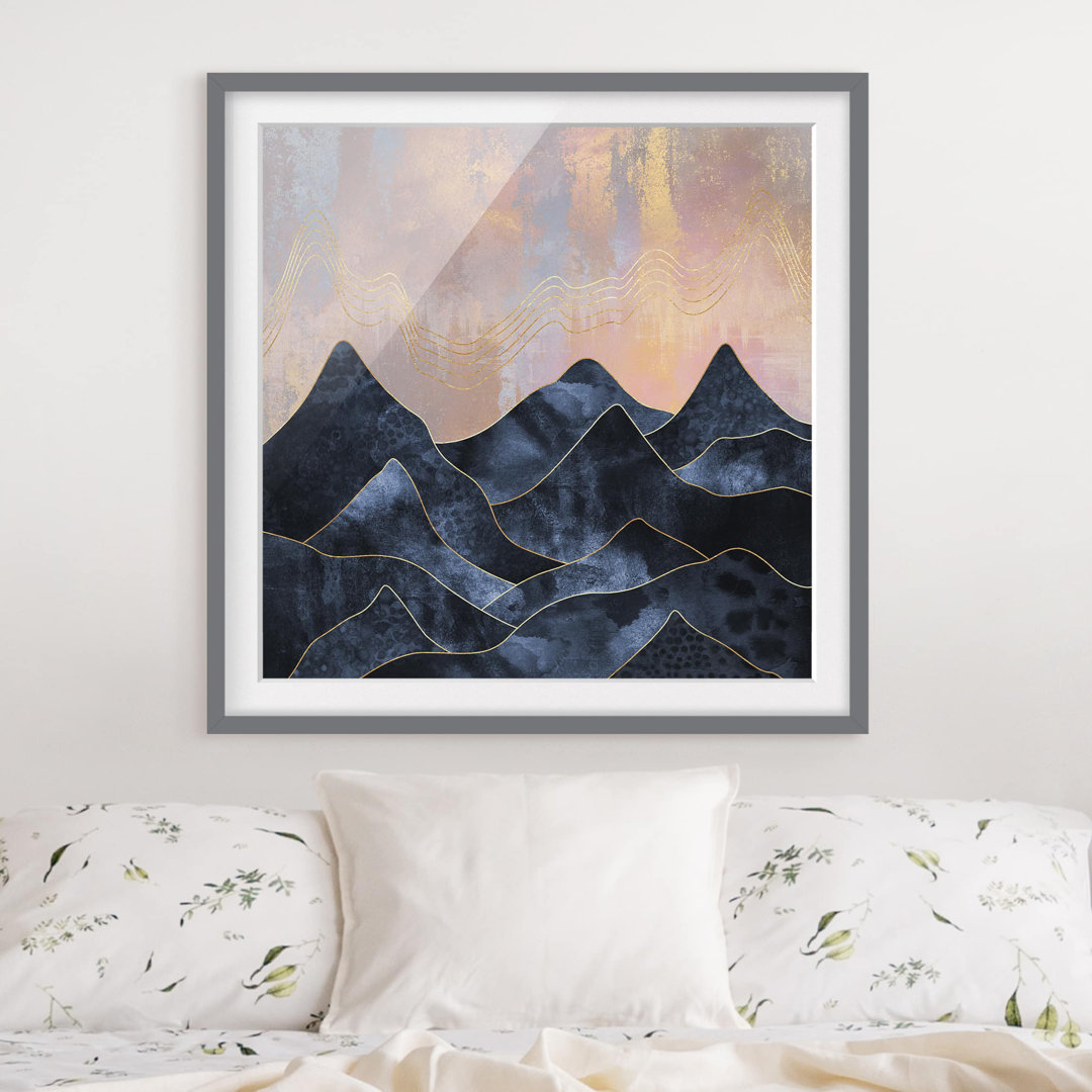 Gerahmtes Poster Golden Dawn over Mountains