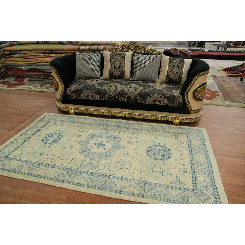 Tapis turc transitionnel en laine Oushak 5 x 8
