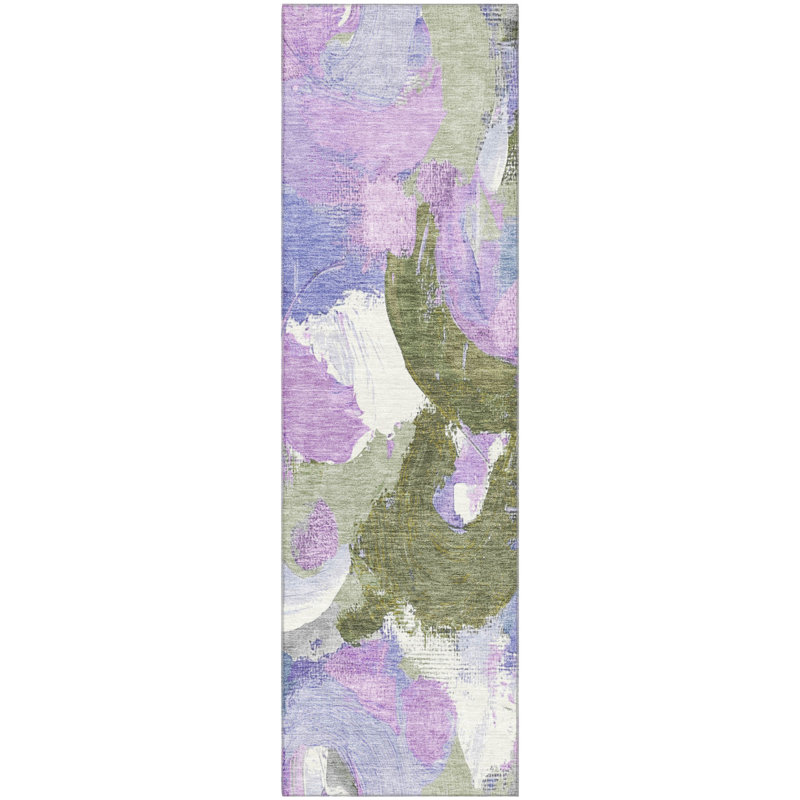 Premium Machine Washable Mouton Abstract Rug, Runner 2'3" x 7'6"