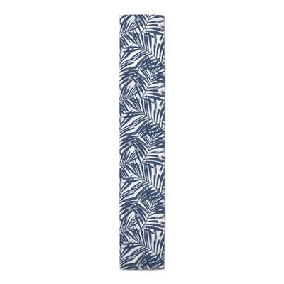 Tropical Leaves Gray Table Runner