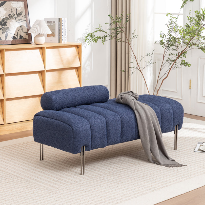 Banc de rembourrage de 52 po Ashyiah, Bleu