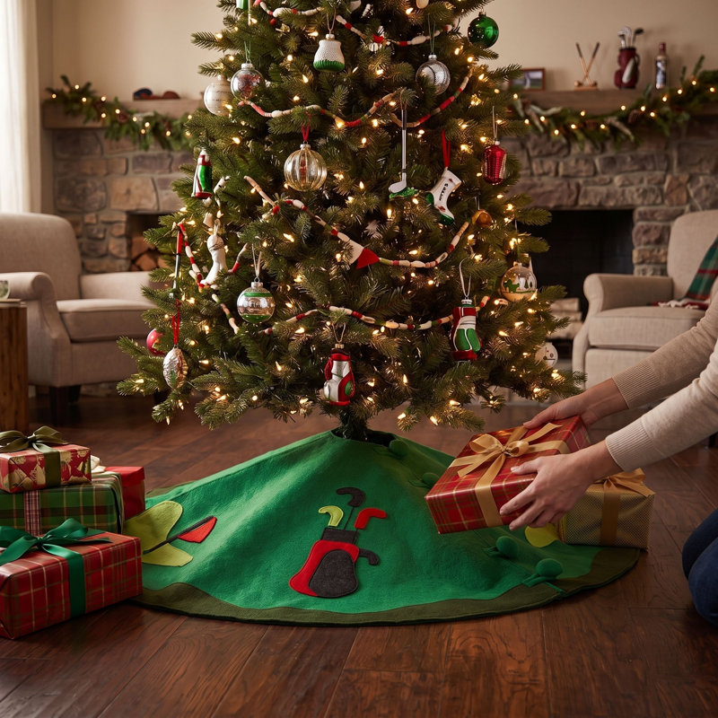 Jupe d'arbre de Noël en laine feutrée à la main 60 po Arcadia Home