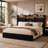 Vintage Carved Bed With 6 Drawers, Modern Bed With Charging Station & Led Lights-203328944-203328946