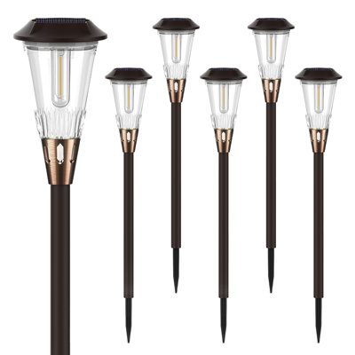 Solar Lights Outdoor Waterproof Ip65, Bright Solar Garden Lights Outdoor, Auto On/off Outdoor Solar Lights For Yard Walkway Driveway Landscape Garden Decor ,Set of 6