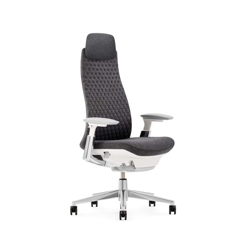 Haworth Fern Digital Knit Executive Chair, No, Heathered Gray