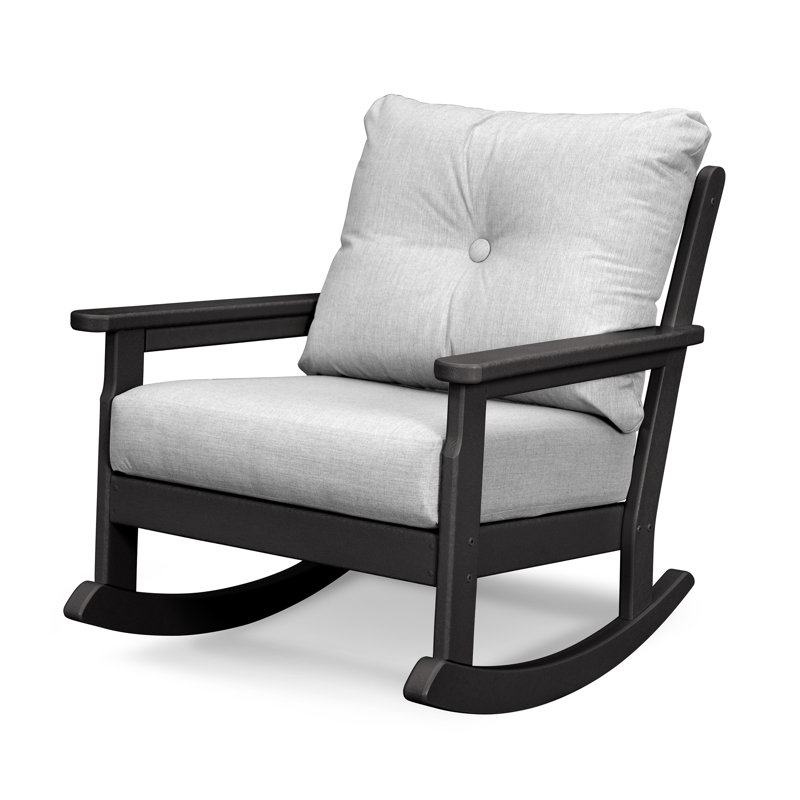 Chaise berçante à assise profonde Lakeside Vineyard, Granit, Noir