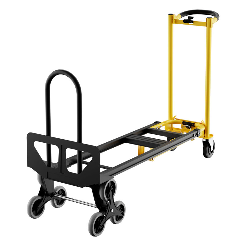3 in 1 Convertible Aluminum Hand Truck Dolly Cart, 800Lbs Capacity, Stair Climbing Utility Trolley Platform Cart for Transport and Moving in Home, Office, Warehouse, Supermarket