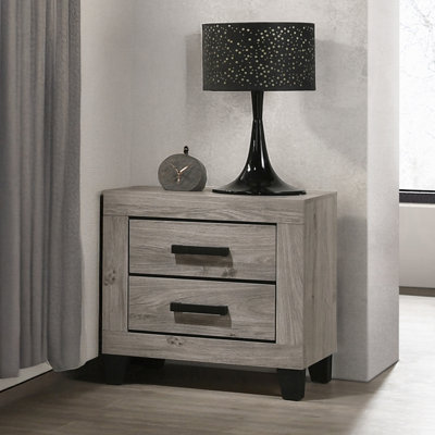 Table de chevet, finition gris clair