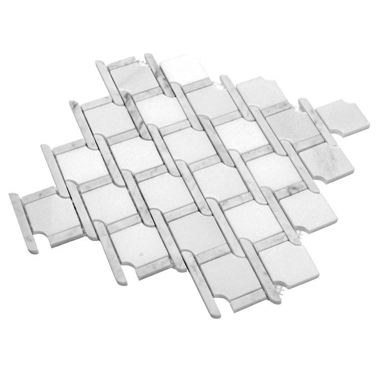 11" X 12.2" Straight Edge Marble Mosaic Sheet