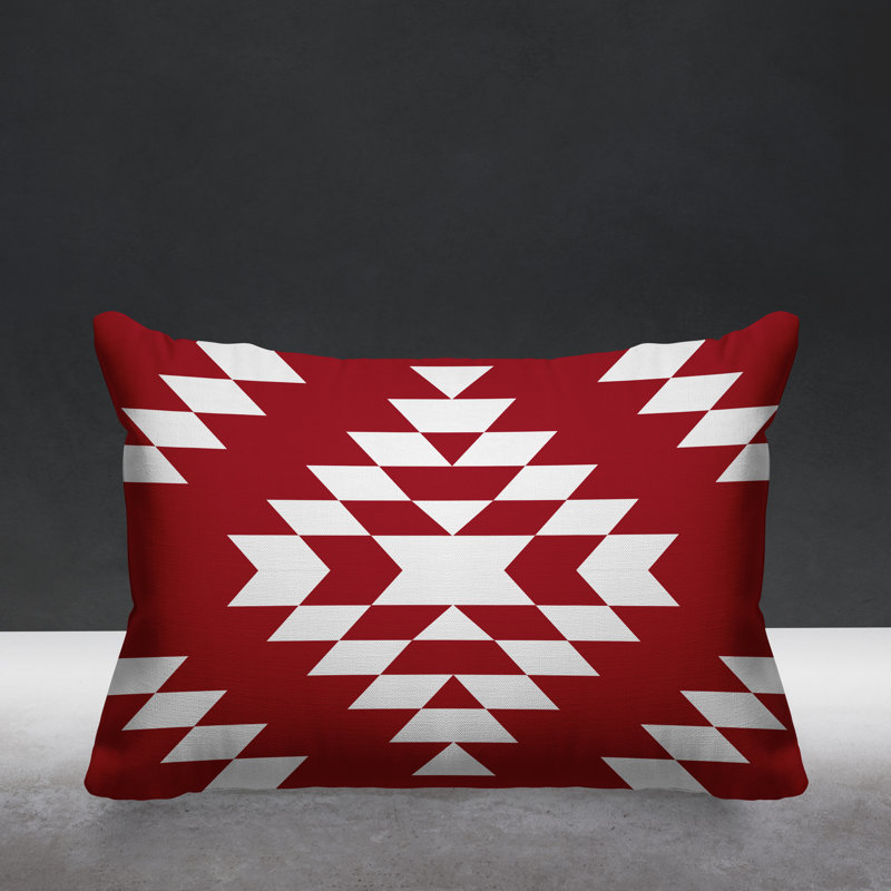 Coussin intérieur / extérieur Chantico Southwestern, 19 po x 19 po, Rouge, Carré