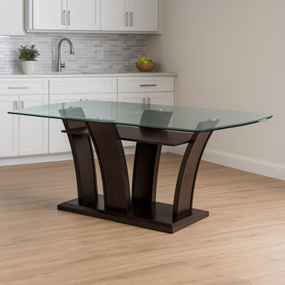Lowery Oval Glass Top Dining Table
