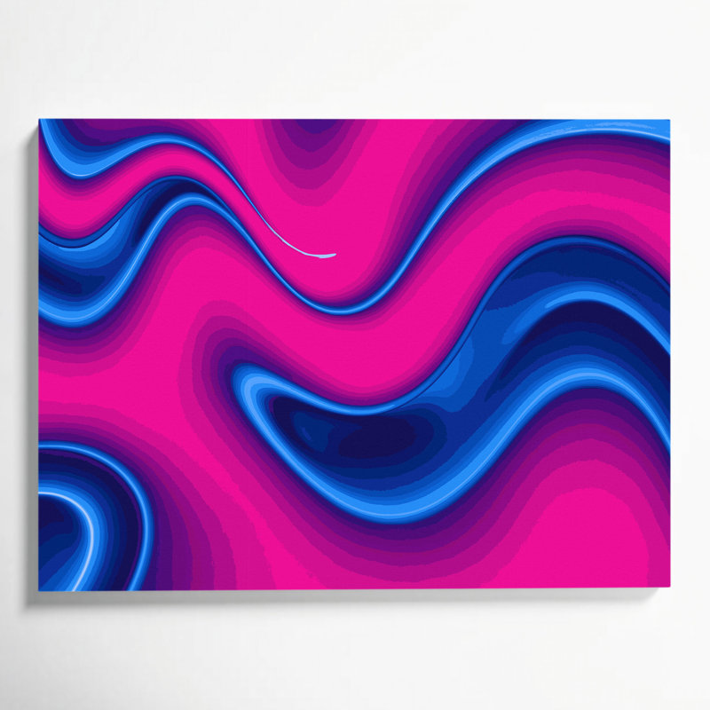 "Gradient Abstract" 82, art mural sur toile rose, H 11 po x l 14 po