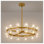 Lustre moderne en roue de chariot avec abat-jour en cristal, luminaire suspendu pour plafonds hauts dans le salon, la salle à manger, la chambre à coucher ou le vestibule