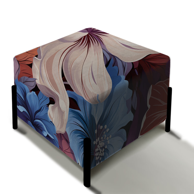 Miroir floral - motif tropical - repose-pieds carré tropical
