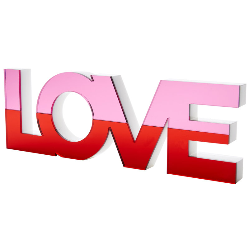 Love Acrylic Mirror Block, Red